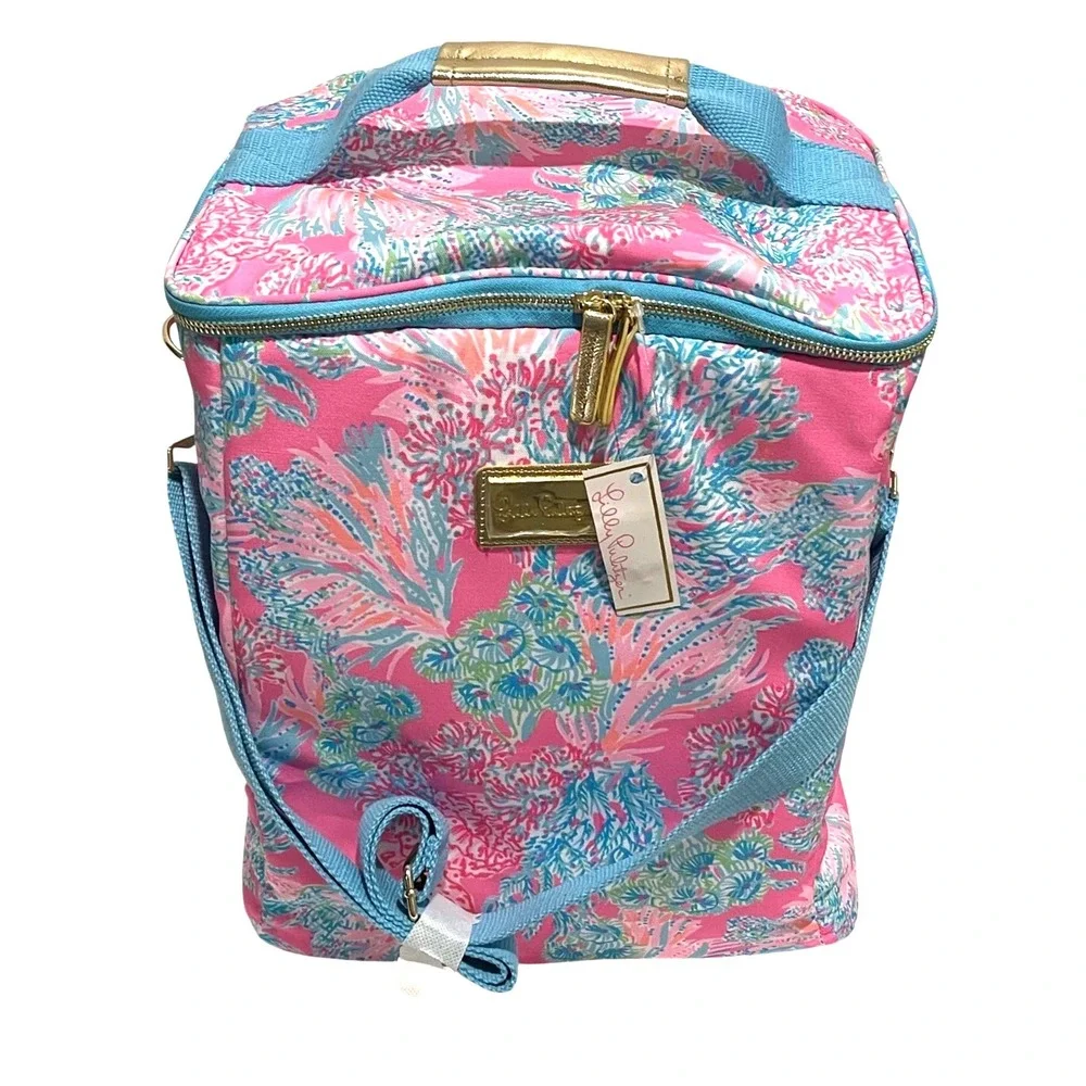 Lilly Pulitzer Seaing Things RARE‎ Insulated Cooler Bag Women Pink Blue Tropical